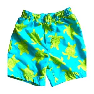 Little Me Turtle Swim Trunks Size 24M Blue Green